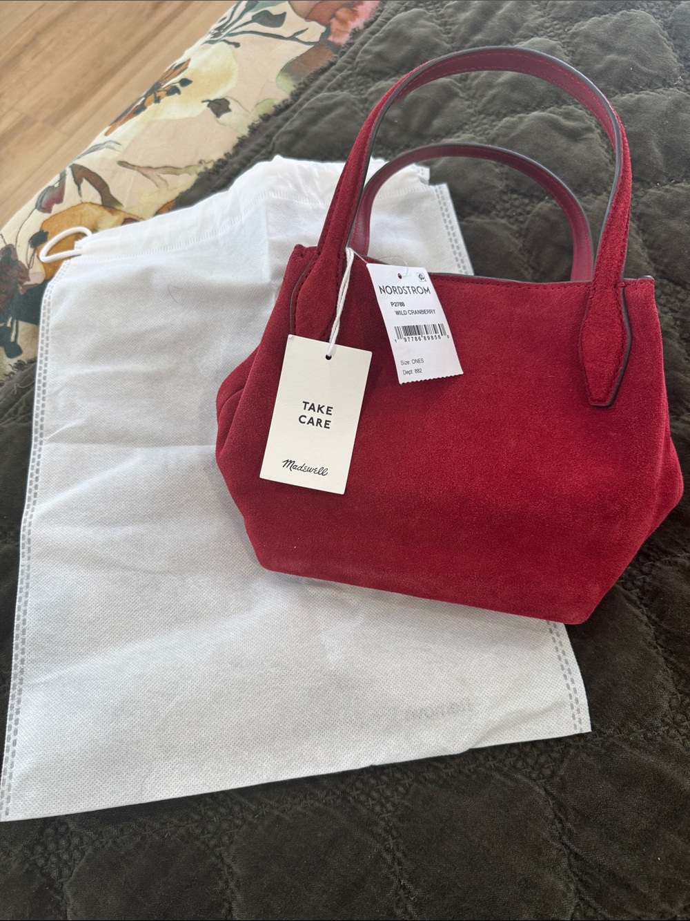Madewell Red Suede Mini Tote
